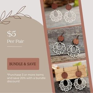 NEW laser cut earrings | Wood & PU Leather